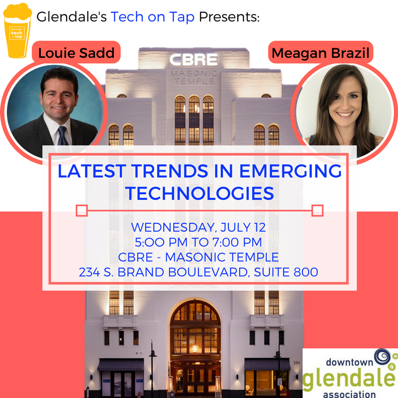 ChooseGlendale's tweet photo. Join us on July 12th for #TechOnTap as we learn about the latest trends in emerging technology and how it can effect us #ChooseGlendale https://t.co/uUdELcf73h