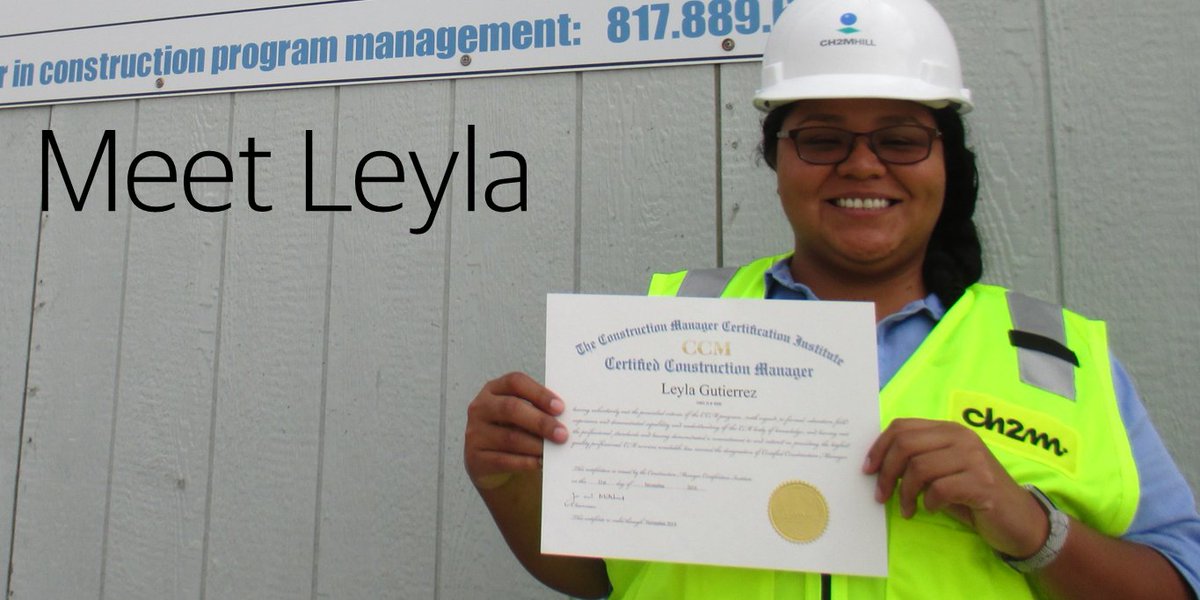 JacobsConnects's tweet photo. Congrats to #CH2Mer Leyla for receiving her Certified Construction Manager certification! #WomanCrushWednesday https://t.co/PtcUH1Eama