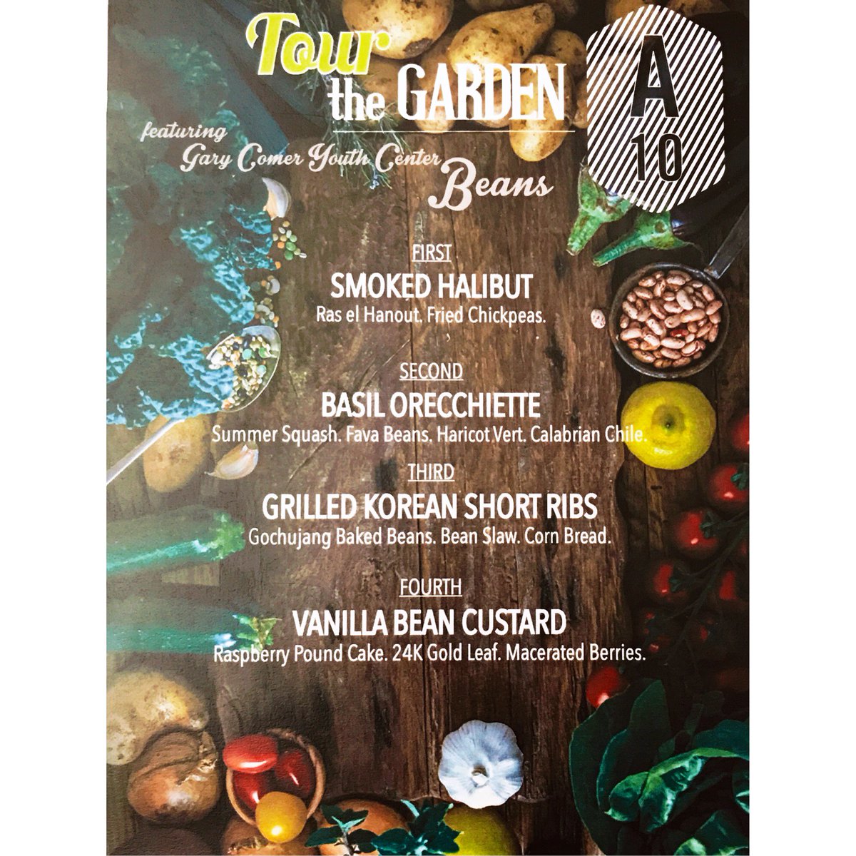 A10hydepark's tweet photo. Worried about an all-bean dinner? Don’t be! We’ll even tease you with tonight’s menu. #tourthegarden #beans #fourcourse #local #farms #yum https://t.co/W8E8DmlABT