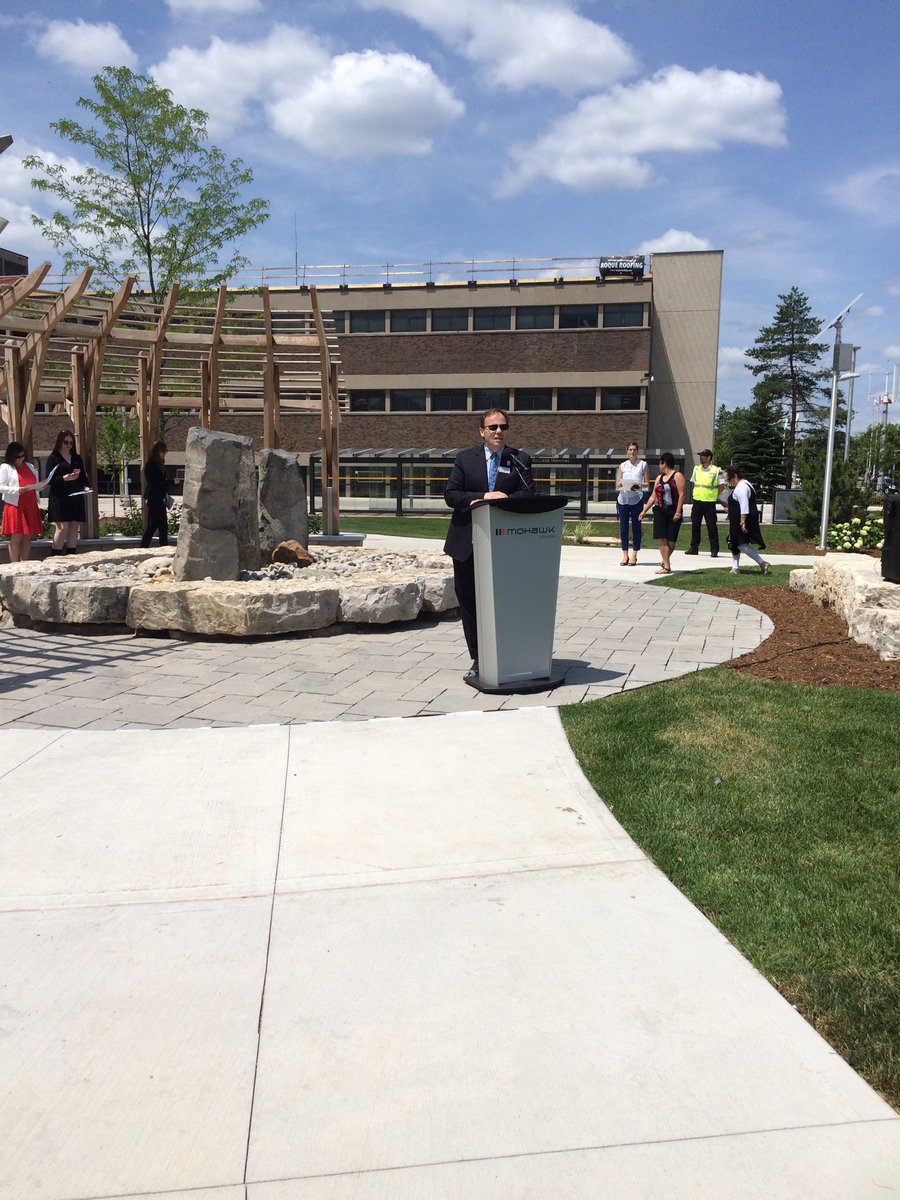 It's a beautiful day to celebrate the opening of our brand new Community Garden Space at Fennell campus #HamOnt #garden #community