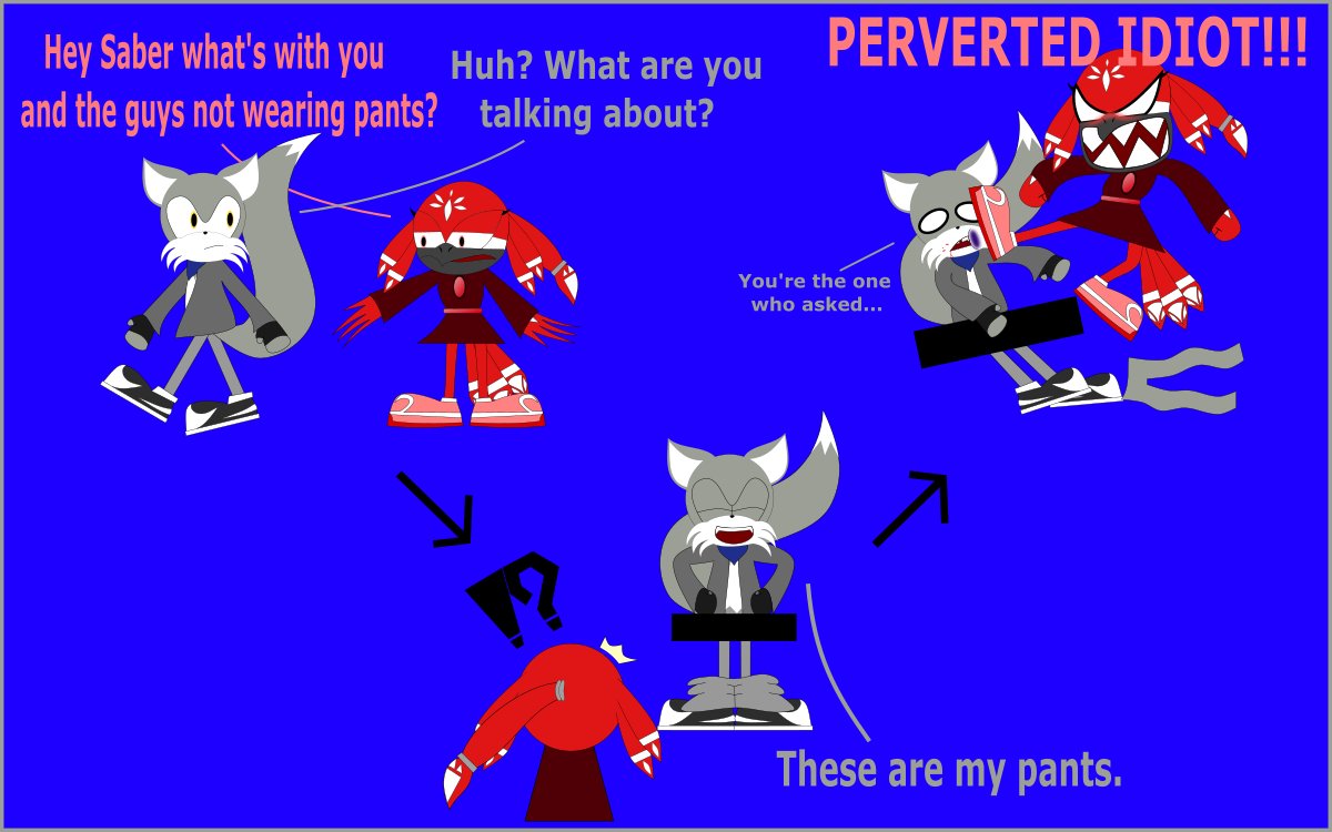 SabertheWolf's tweet photo. Yup...that's how it reeeeeeeeally works ;3 #MobianSecrets #LegPants #Notactuallynaked https://t.co/RD5QwxY8uS