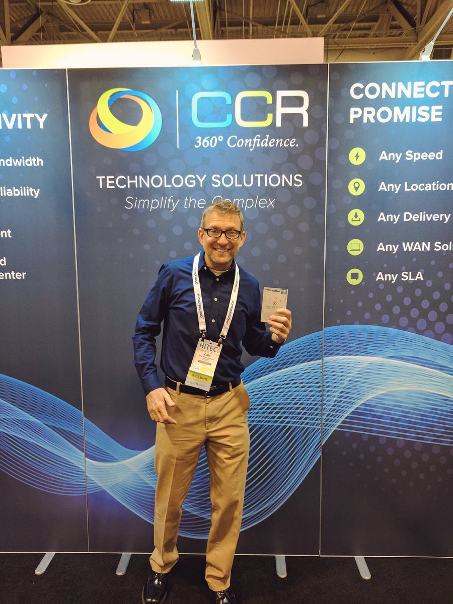 CCRdotNET's tweet image. And we have our first $100 gift card winner! Don't worry, we're giving away one every day at #HITEC2017 BOOTH 1920 🎉💰#hotelconnectivity