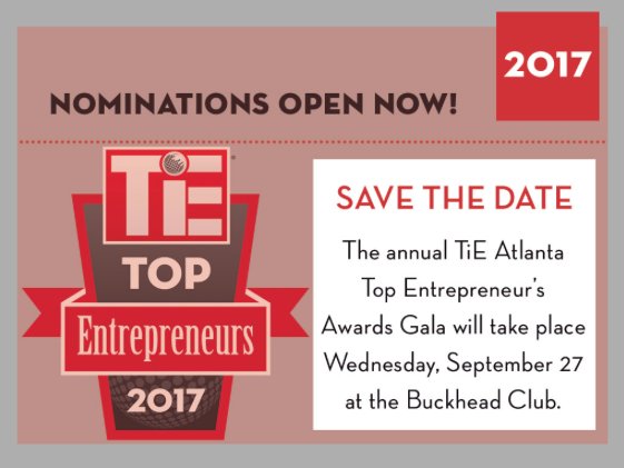 tieatlanta's tweet photo. Know a Top #Entrepreneur in our #ATL community? Nominate today to celebrate the impact they have created #chooseATL: https://t.co/uRVIZQOkt5 https://t.co/tedxQlvpMS