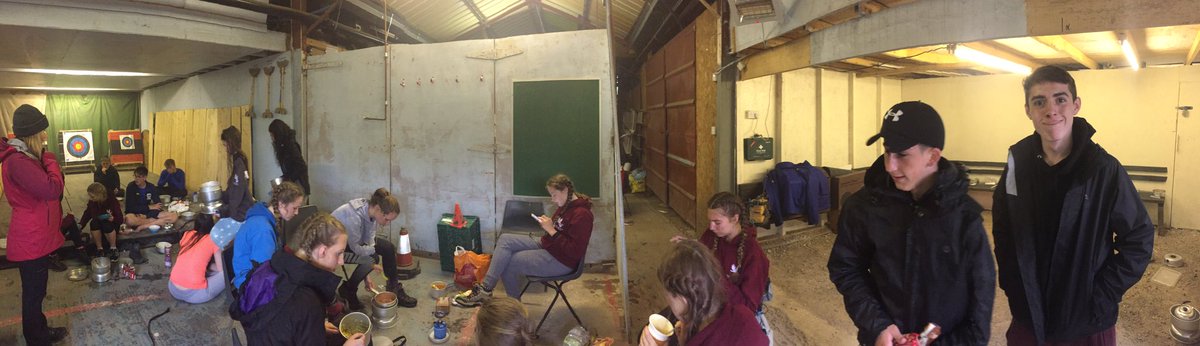 chsoutdoored's tweet image. Making the most of it. Having to cook in a barn as it&apos;s still raining! #DofEProblems #rain #chs