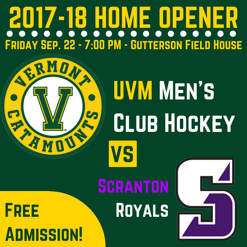 <a href="/VermontHockey/">UVM ACHA Men's Hockey</a> will open their 2017-18 regular season with a two-game series against first-time opponent <a href="/ScrantonHockey/">Scranton Hockey</a>. #VCats