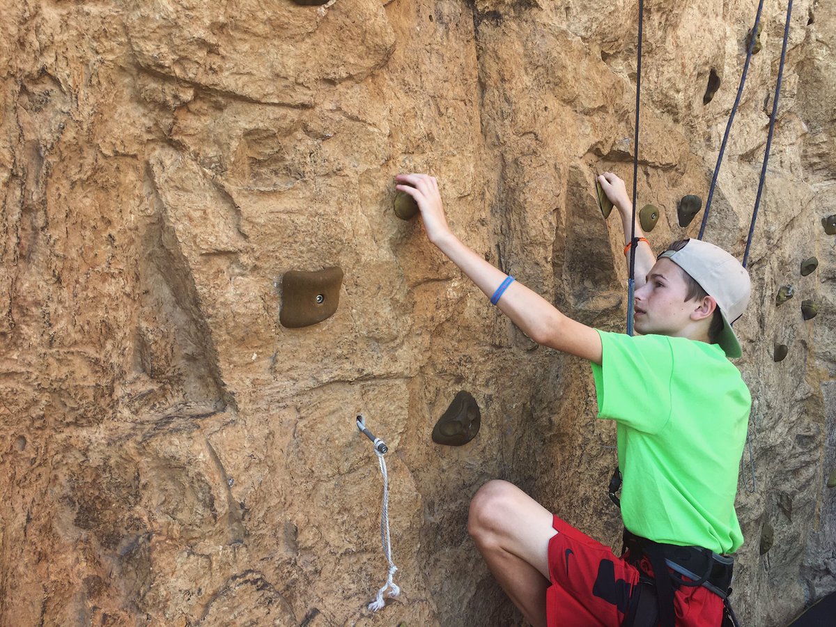The heat and heights had nothing on these boys as they tackled the rock wall. #okcplaysmart2017