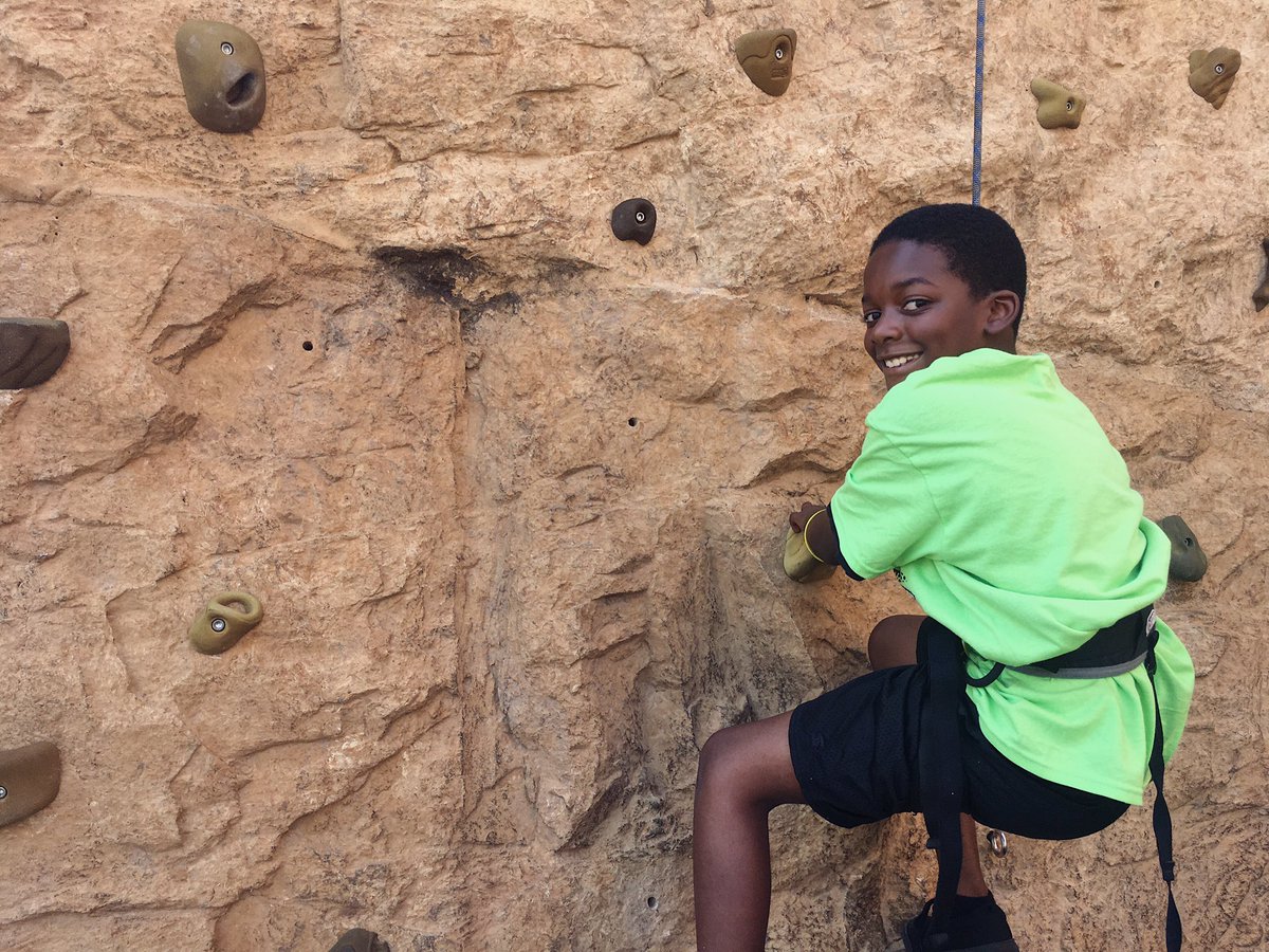 OKCPlaySmart's tweet photo. The heat and heights had nothing on these boys as they tackled the rock wall. #okcplaysmart2017 https://t.co/COlLA8NaBK