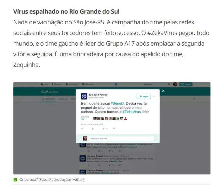 dkfcomunicacao's tweet photo. Um caso de amor, #DKF e #ZekaVirus, nosso parceiro em destaque no @globoesportecom. Valeu pela parceria @SaoJoseFutebol #TimeDKF https://t.co/XWQKV8hmtv