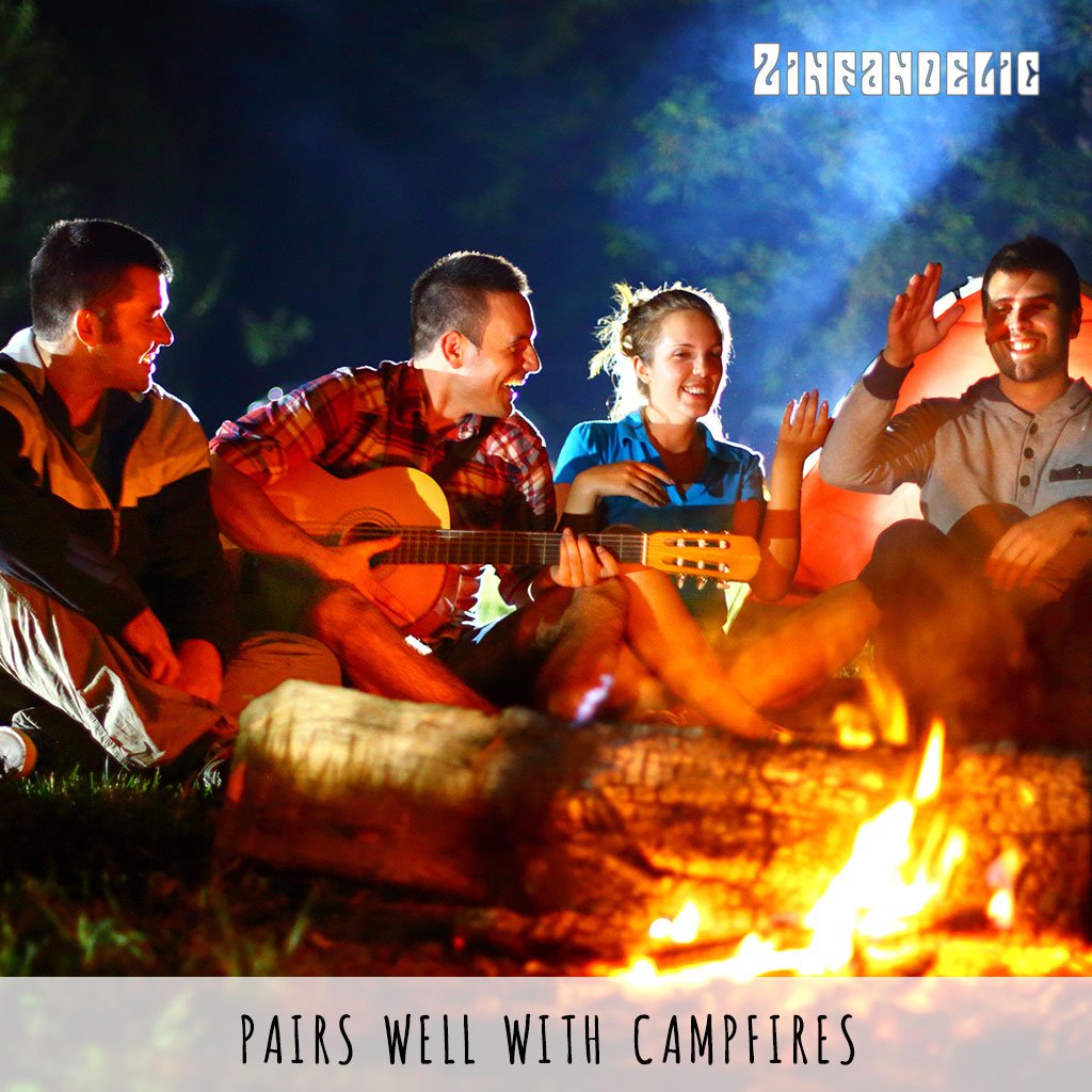 Zinfandelic's tweet photo. Warm nights. Cozy tents. Campfires and Zinfandelic #winewednesday https://t.co/dnzYc2Yu8f