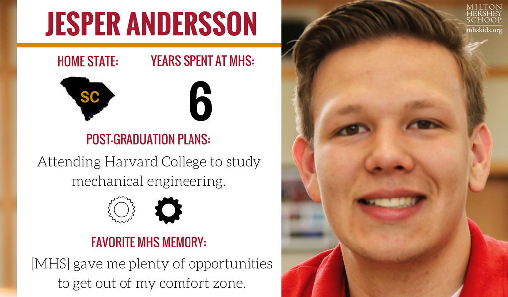 miltonhershey's tweet photo. "The best part of MHS is how it has shaped me to be a well-rounded individual.” - Jesper ’17 #MiltGrad2017 https://t.co/7i7AB3dQDq @Harvard https://t.co/QP08Fa5ctM