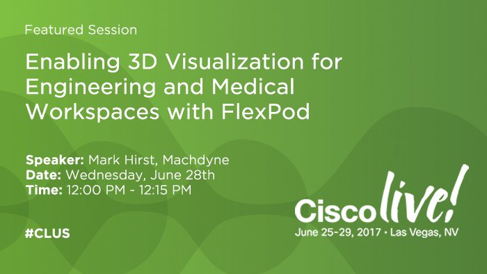 FlexPod's tweet photo. Happening at 12—3D visualization for engineering/medicine workspaces with #FlexPodS in the #CLUS Solutions Theater https://t.co/RY56Fhyya9 https://t.co/aeiX4gbGpQ