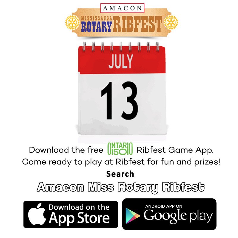 #MississaugaRibfest is coming July 13 - 16! See you there! #BringOnTheRibs