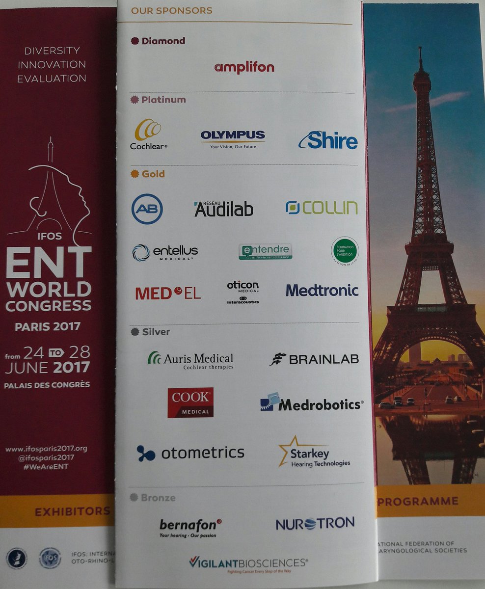 BrochotIsabelle's tweet photo. Many thanks to #IFOSParis main sponsors.
#WeAreENT @Clq_Group https://t.co/erZoLo9Y7d