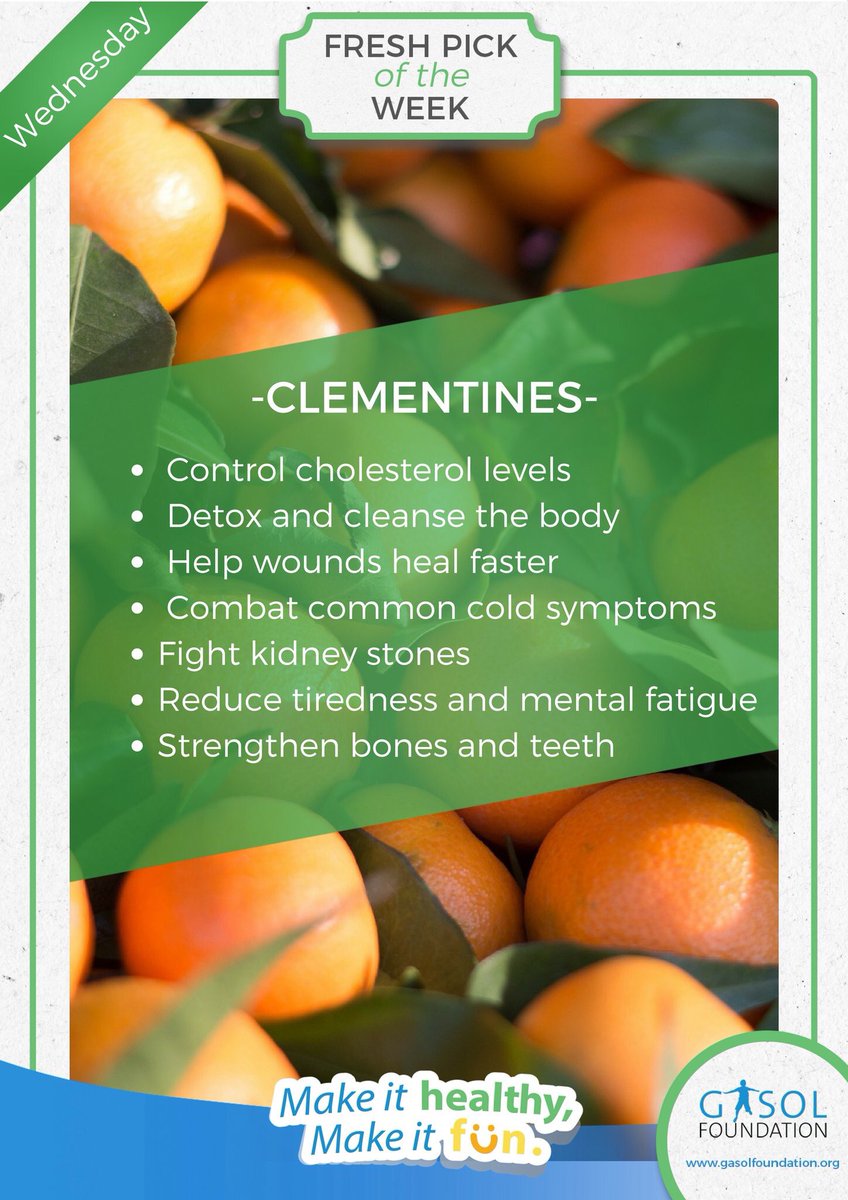 GasolFoundation's tweet photo. #FreshPickoftheWeek They're fun for kids to eat & make the perfect snack. Check out the benefits of #clementines that make them worth a try! https://t.co/3hjaasS5oE