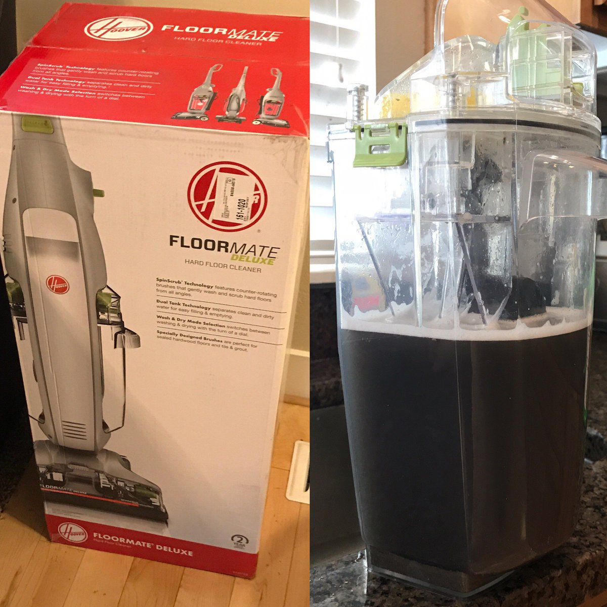 KellyWilkins_X's tweet photo. Love my new #FloorMate! Thanks @HooverUSA! So much yuck...all gone! https://t.co/q9Q1EsqQWu