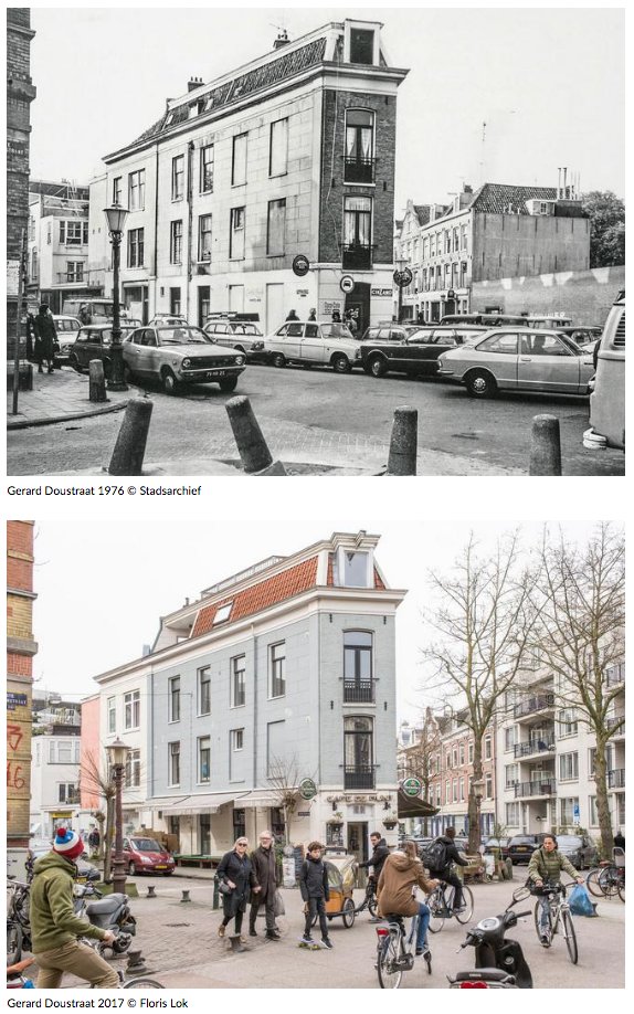amsterdamized's tweet image. Gerard Doustraat (de Pijp), #Amsterdam. 1976 vs 2017. And Leidsestraat, 1967 vs 2016.