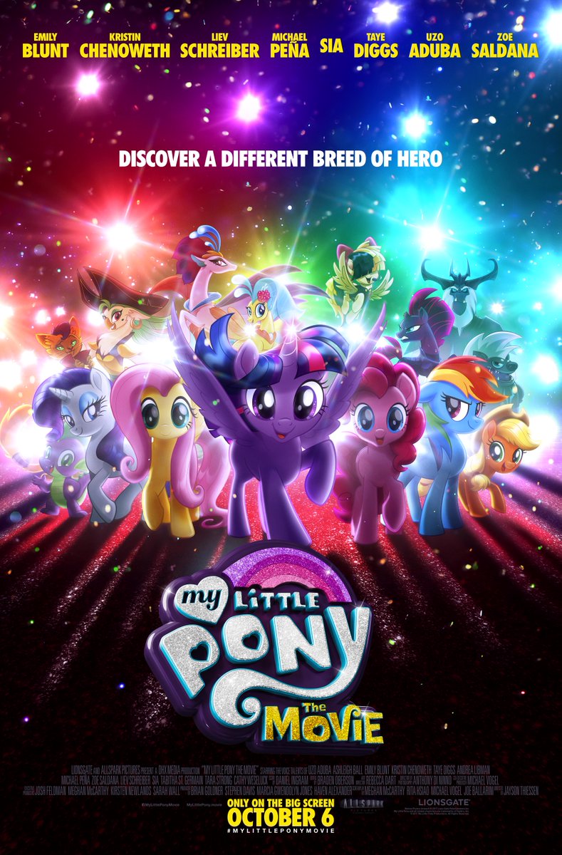MLPMovie's tweet photo. Discover a different breed of hero in #MyLittlePonyMovie - Only on the big screen October 6! 🐴💜🦄✨ https://t.co/a81U60yZsa