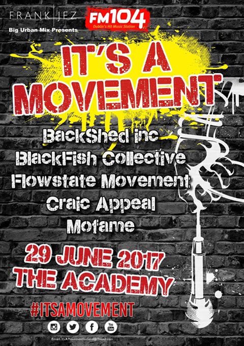 Tomorrow!  <a href="/itsamovement1/">itsamovement</a> comes to <a href="/academydublin/">The Academy Dublin</a> feat the best in Irish Hip Hop. Tickets on sale <a href="/TicketmasterIre/">Ticketmaster Ireland</a> <a href="/frankjez/">frank steven</a> <a href="/NoelMcHale/">Noel Mc Hale</a>
