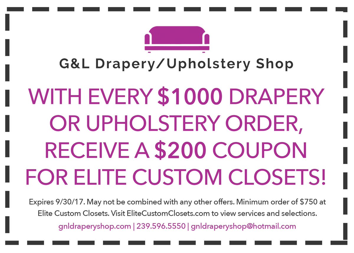 GL_Drapery_Shop's tweet image. Our Summer Special doesn't end until Sept. 30th, but why wait?! #gnldraperyshop #elitecustomclosets #summerspecial #promotions #naplesfl