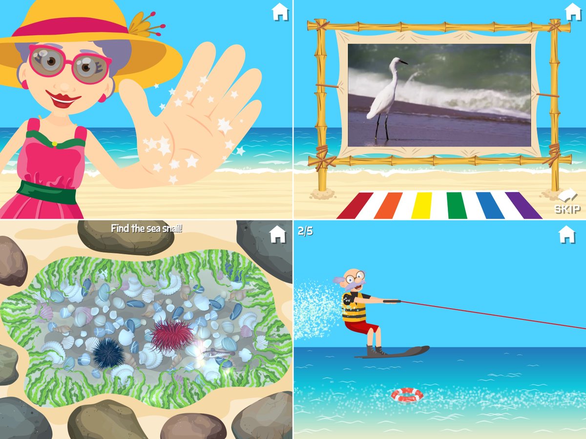 Play with Grandma &amp; Grandpa, learn about wildlife! Grandma's Beach Fun #iOS #app for #kids. itunes.apple.com/us/app/grandma…