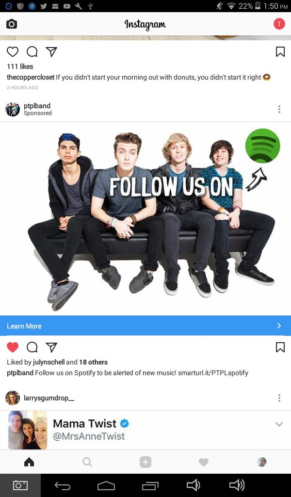 UpdatingPTPL's tweet photo. June 28th, 2017 "Follow us on Spotify to be alerted of new music! https://t.co/Mr55YN6UlL" -band acc https://t.co/L6syaYKXFv