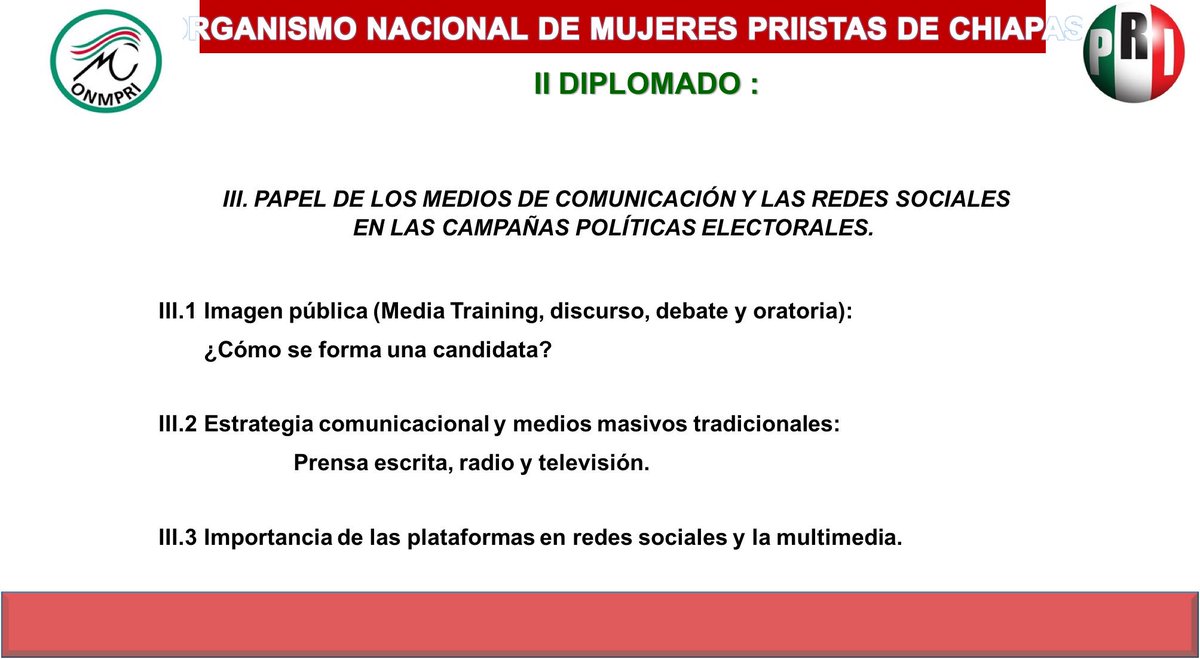 Segundo diplomado :Mujeres y Liderazgo Político con Perspectiva de Género.