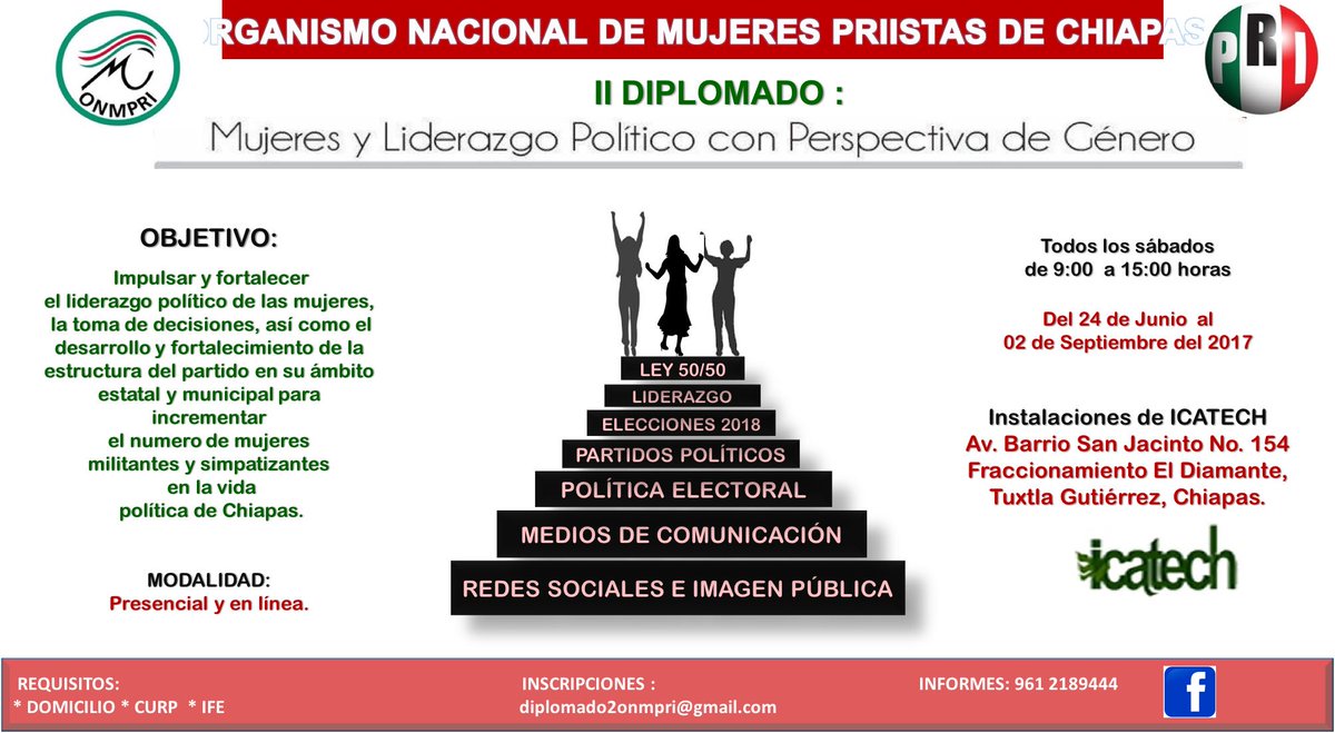 ritabalboa3's tweet photo. Segundo diplomado :Mujeres y Liderazgo Político con Perspectiva de Género. https://t.co/UuldC86Qfz