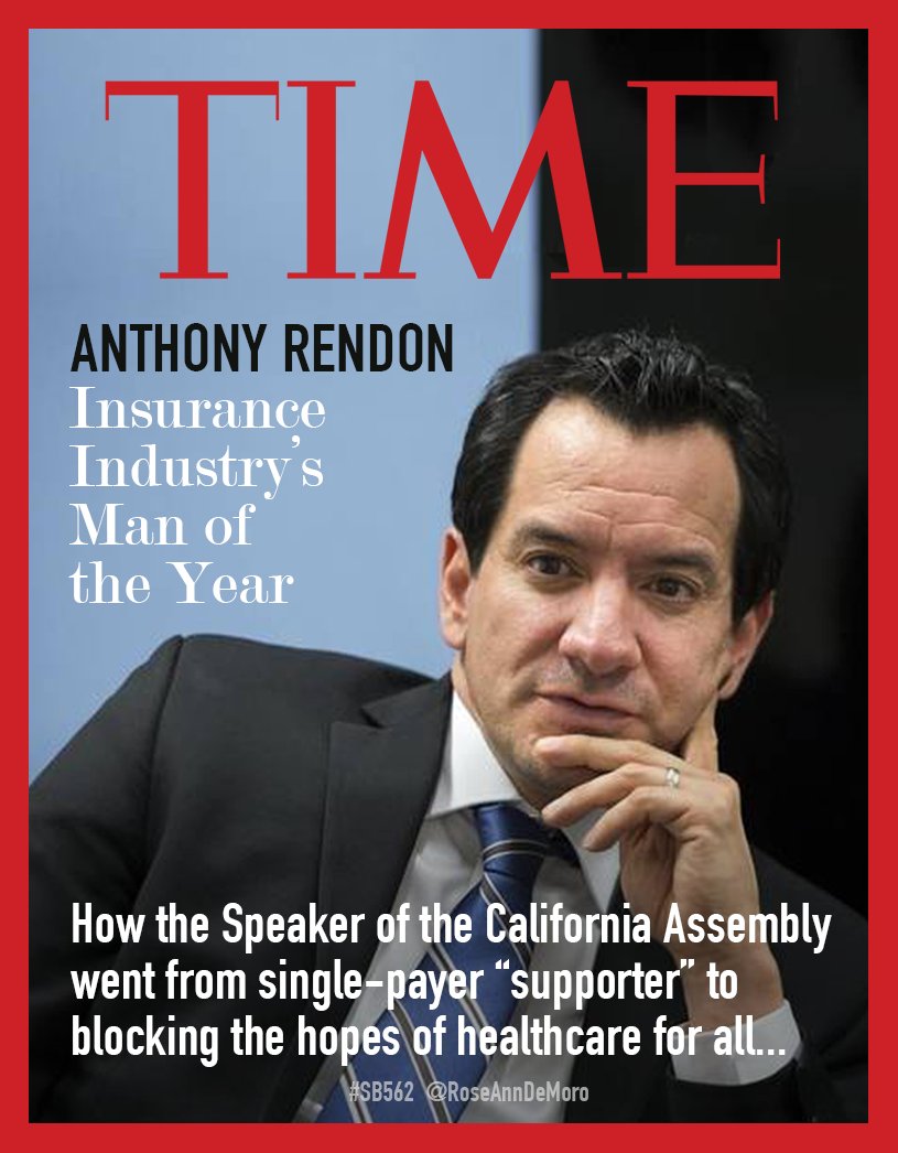 RoseAnnDeMoro's tweet photo. Your donors must be so proud. 
But Californians are suffering.

#SB562 #SinglePayer #WednesdayWisdom #TimeMagazine https://t.co/1gnRSyJoyJ