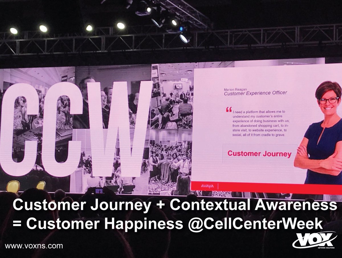 NuStratus's tweet photo. Customer Journey + Contextual Awareness = Customer Happiness @CellCenterWeek @voxns https://t.co/fsG6kDhQIl