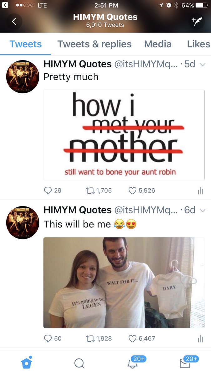 Selling <a href="/itsHIMYMquotes/">HIMYM Quotes</a>. This account has everything you want in a account that never trades. 200K+ imps (300K often), grows organically...