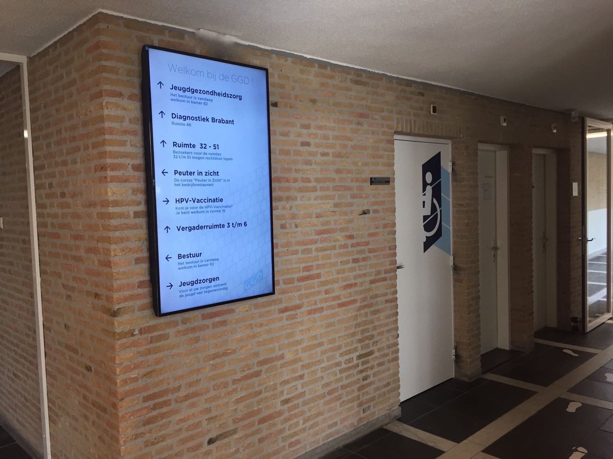 inavvwayfinding's tweet image. Dynamische #bewegwijzering geleverd bij @ggdhvb in Tilburg. De bewegwijzering kan met 1 druk op knop ge-update worden !