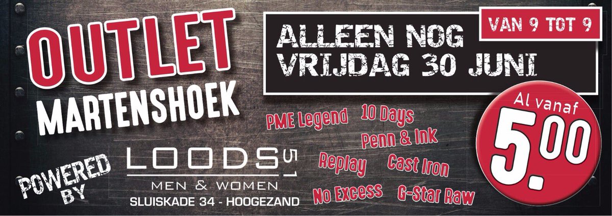 LOODS51's tweet photo. As Vrijdag 30 juni nog 1 keer open met nog meer voordeel,wees er dus optijd bij.
Tegen over Loods51
#outletmartenshoek #loods51 #tijdelijk https://t.co/8PkZi62koG