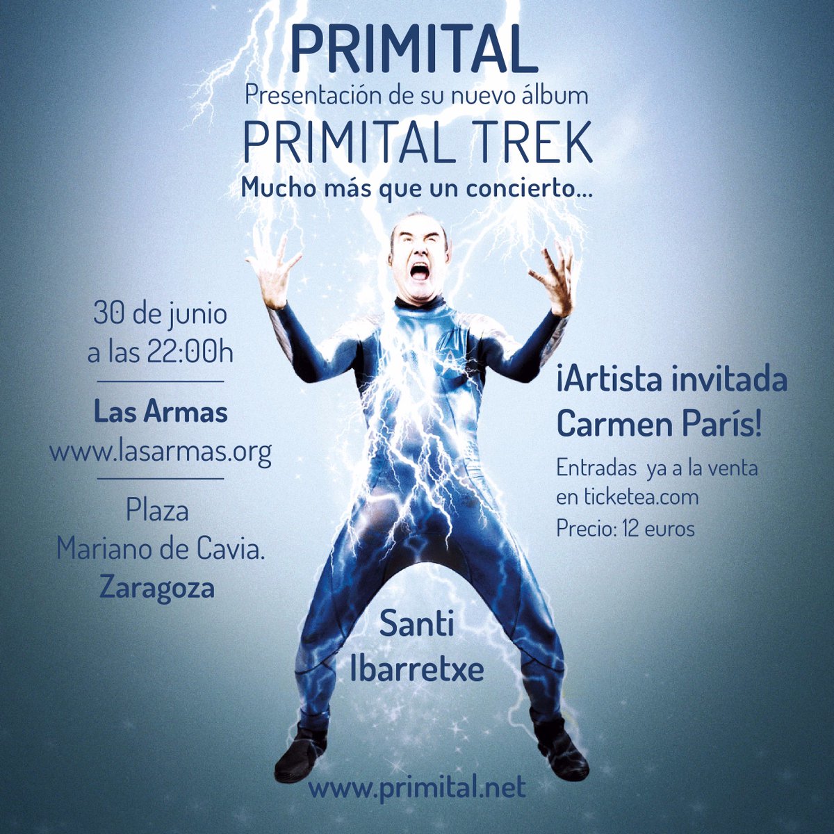 El aterrizaje de Primital Trek en #Zaragoza se aproxima, este viernes en @alasarmas_org junto a la invitada especial <a href="/CarmenParis/">Carmen París</a>. Saiomin 🙌