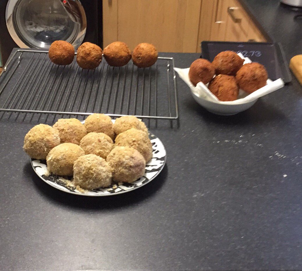 BubbleInnFarm's tweet photo. Back of  holidays so scotch eggs in full production ready for Friday #farmshop #bubbleinnfarm https://t.co/88oSwKwlbf