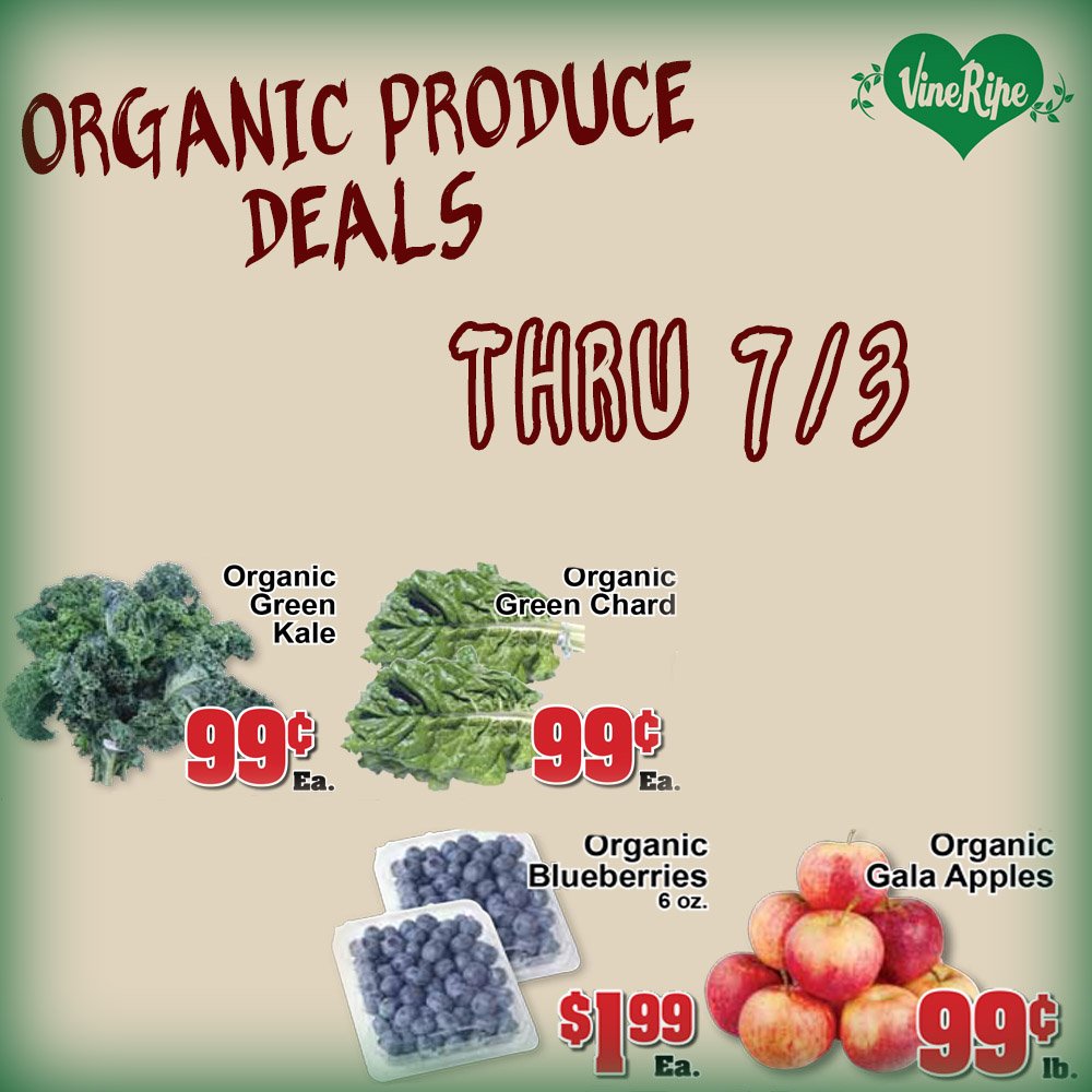 Stop by and check out our organic produce deals for this week!!! #organiceproduce #gooddeals #organicdeals #organicproducedeals