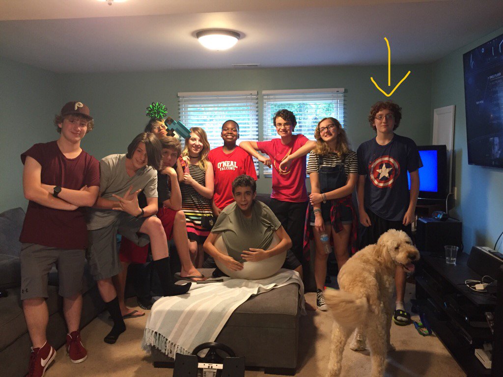 oldcoder1's tweet image. Noah has friends over to celebrate their graduation from middle school.