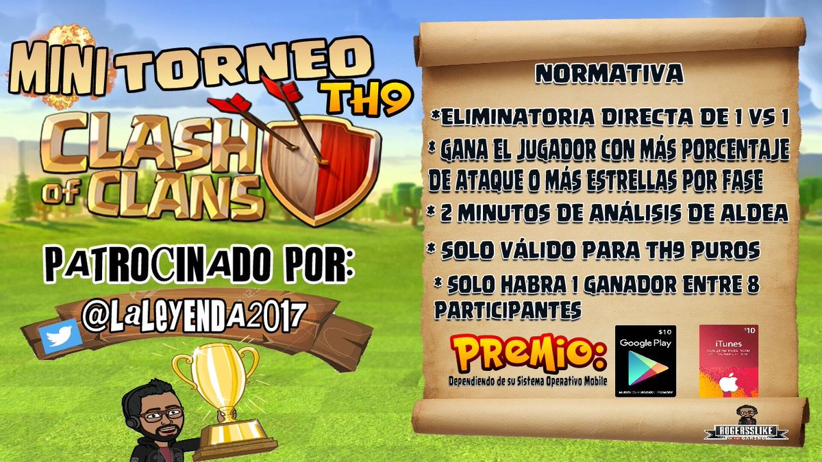 🔥MINI TORNEO TH9🔥
💥 SORTEO DE 10$ 💥
🔴 REQUISITOS🔴
- Comentar: SOY TH9 + RT🔁
- SEGUIR A <a href="/LaLeyenda2017/">La Leyenda</a>
- Solo 8 Cupos
(DÍA DEL TORNEO 01/07)