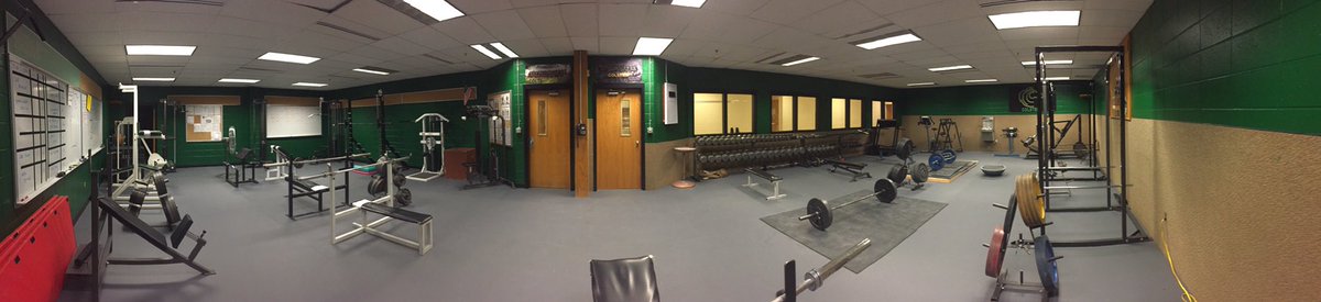 New flooring, paint and design in the weight room at CHS. Good work admin, staff and crew! #makedust #cpsmt