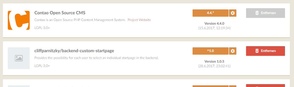ContaoCliff's tweet photo. Meine Erweiterung "BackendCustomStartpage" (u.a. empfohlen für #ContaoMonitoring) ist für #Contao 4.4 verfügbar: https://t.co/VKZhxMAQ3V https://t.co/WZxHr42ziO