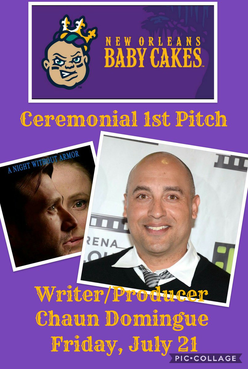 ANightWAMovie's tweet photo. #Writer #Producer @ChaunJDomingue will be throwing out the 1st Pitch on #Friday July 21 at the @cakesbaseball game! #GeauxCakes #ThanksCakes https://t.co/QtikoPtNY0