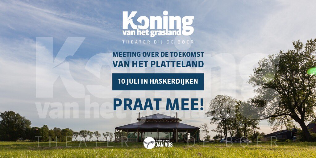 Praat mee op 10 juli over de toekomst van het platteland! #meeting #haskerdijken toneelgroepjanvos.nl/debat <a href="/PIER21theater/">Pier21</a>  <a href="/CelebratingDvrs/">CelebratingDiversity</a>
