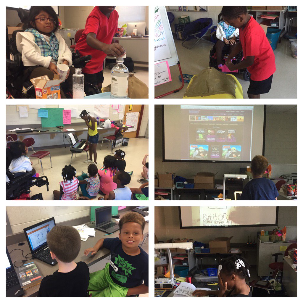 MaryAvans1's tweet photo. Sharing our learning at #CampCreate #gamedesign #pianoplaying #chemistry #volcanomaking #hcdeEngage @hamcoschools https://t.co/iW4ajEkGG7