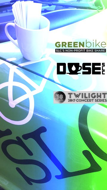 GREENbikeUtah's tweet photo. *Tomorrow* we will be @ the Twilight #GREENbike Station (50w 300s) from 7:30am-9:00am Tix, passes, coffee &amp; swag! @SLCTwilight @DoseSLC https://t.co/jJVclp1k1F