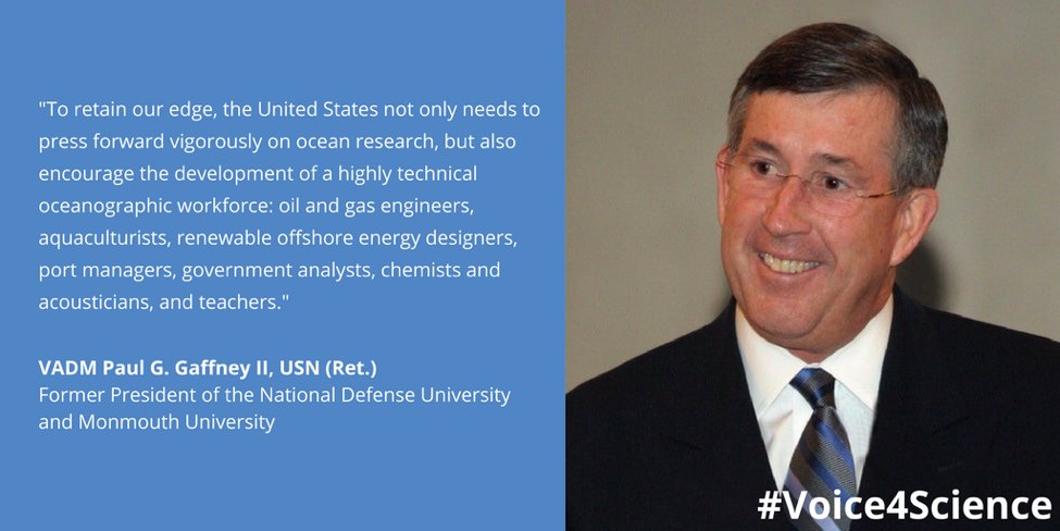 Paul Gaffney, Ret. @USNavy says ocean #research is key to giving US national security & economic edge bit.ly/2s37N30 #Voice4Science