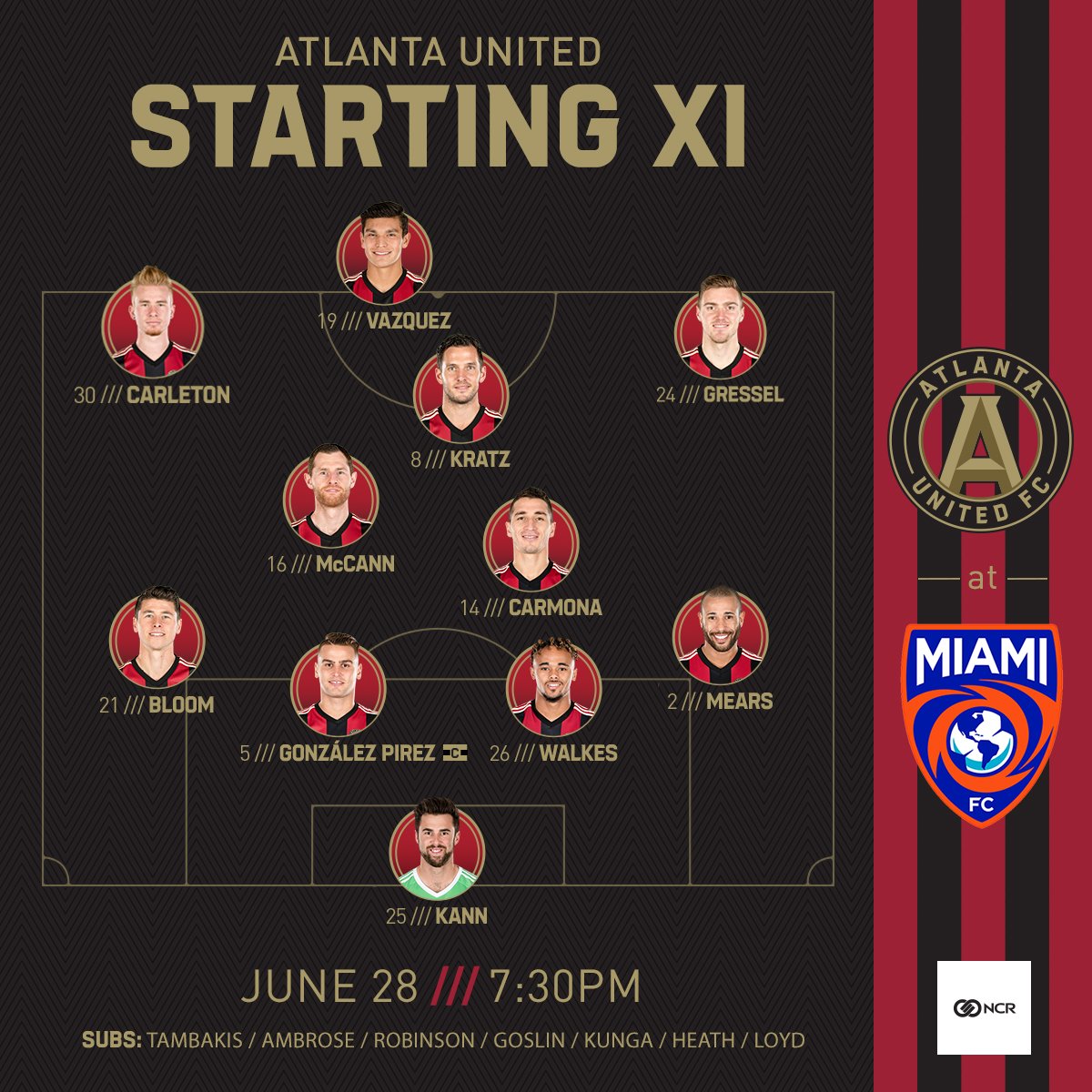 #ATLUTD’s starting XI vs @TheMiamiFC https://t.co/1i8QYsG52m