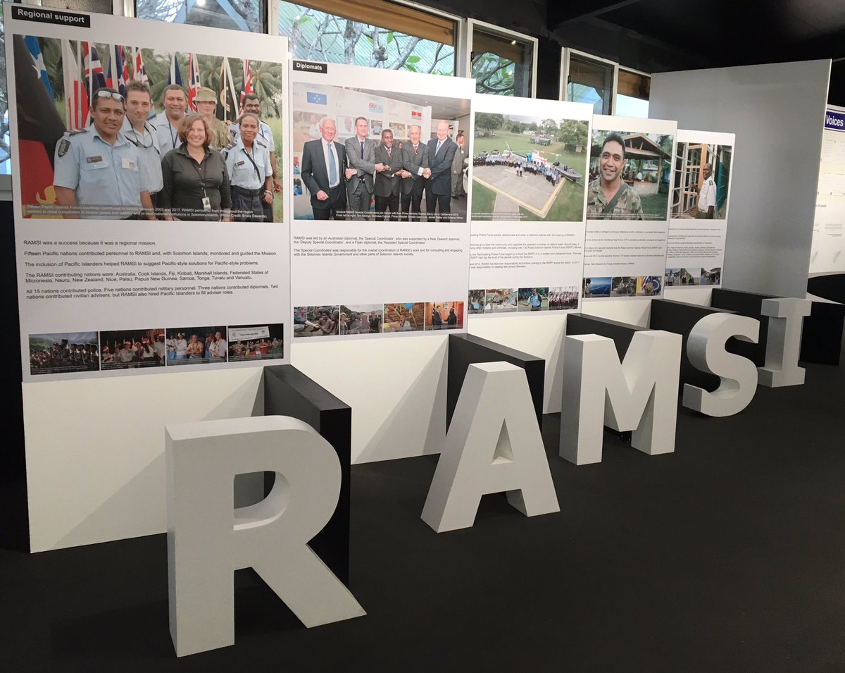 ForumSEC's tweet photo. Images from the new gallery which opened in #Honiara this week to #FarewellRAMSI. #PacificRegionalism #HelpemFren #RAMSI https://t.co/d8so4b7qyx