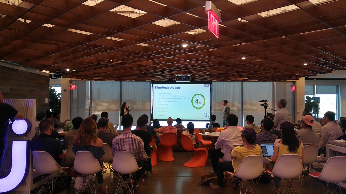 JetTechnology's tweet photo. In progress: our Android team presenting Jet's Instant App at the Jet Tech Meetup! https://t.co/cspW6UnlUv