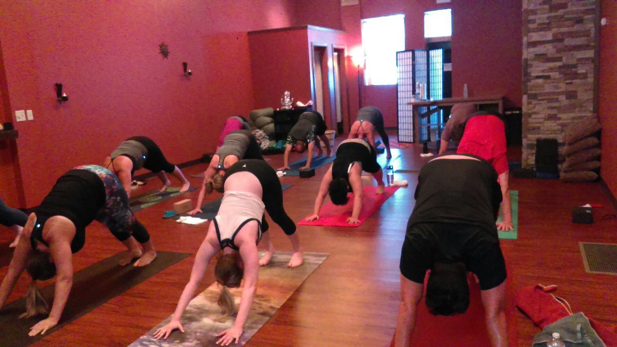 Downward Dog is good for all 🐶Another awesome Power Yoga class! Next one is tomorrow at 5pm :) #ionyogastudio