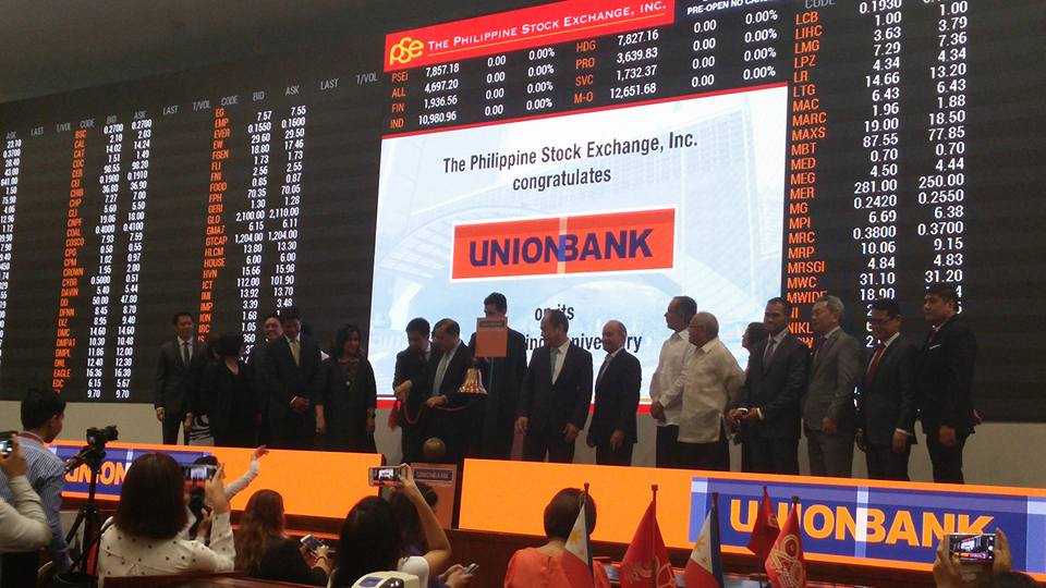 unionbankph's tweet photo. UnionBank's 25th Anniversary Listing at the Philippine Stock Exchange. Thank you PSE! #MakeDaDiff https://t.co/DiCkKXTzZi