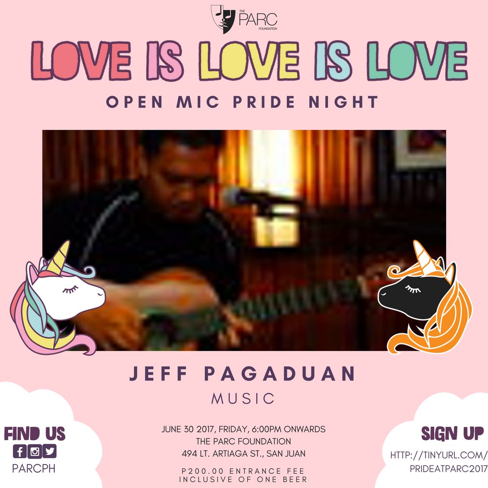 parcph's tweet photo. ✨#PRIDEATPARC2017 Artist 2: Jeff Pagaduan✨

Listen to his music here: https://t.co/ngDIT6QTzl https://t.co/hE6MmLMrVK